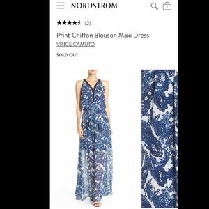 Print Chiffon Blouson Maxi Dress VINCE CAMUTO